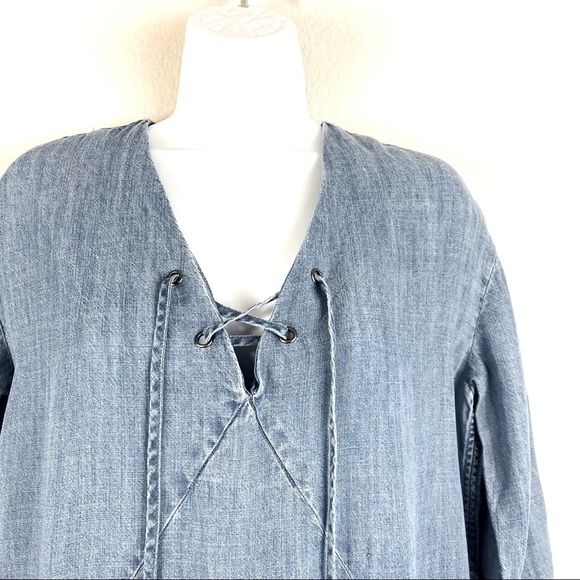 Rails Alicia Chambray Tassel Shift Dress Size XS - Picture 7 of 16